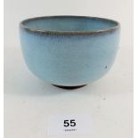 A Chinese 18thC Jun Ware blue pottery bowl, 11cm diameter, hairline crack