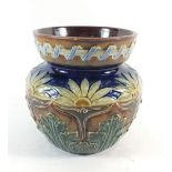 A Royal Doulton Lambeth tobacco jar with stylised floral decoration