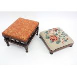 Two small Edwardian rectangular foot stools