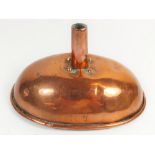 A 19th century oval copper funnel, 16.5 x 11cm