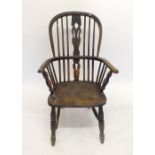 An early 19th century elm seated farmhouse chair a/f