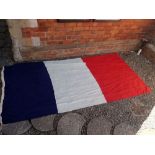 A vintage French tricolour flag (10ft by 6ft) together with a pink air recognition panel