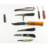 A selection of various pocket folding knives