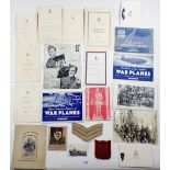 A selection of 1950's British military ephemera to include mess dinner menus, photos, etc