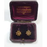 A pair of Victorian gold leaf form earrings set chip diamonds, 1g