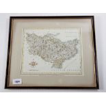 A late 18th/early 19th century map of Kent by Cary, 21.5cm x 27cm.