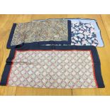 Three Liberty silk scarves