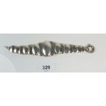 A silver Norwegian style graduated oval link bracelet, marked 'NJS', 70g