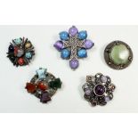 Five various Miracle brooches