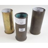 Three shell cases to include a Cartridge Elec Starter no 10 mk3 '86, a starter 1973 and a 75mm FG