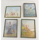 A set of four small Margaret Tarrant prints of children and fairies - 21 x 17cm