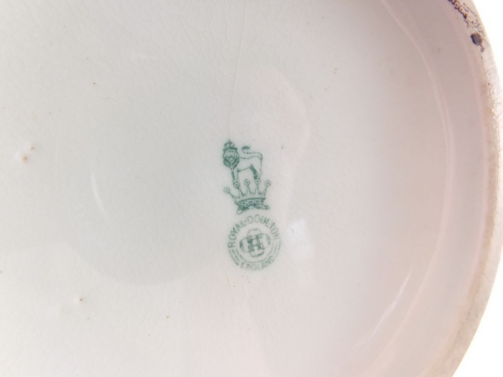A Royal Doulton jug and bowl printed roses and swags (bowl a/f) - Image 2 of 2
