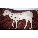 A Meghalaya handwoven bedspread with deer motif