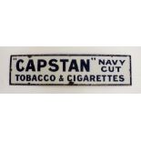 A vintage Capstan Navy Cut tobacco and cigarettes enamel sign, 90 x 23cm