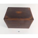 A Georgian mahogany box with inlaid paterae, possibly fitted for medicine - 24 x 16 x 16cm