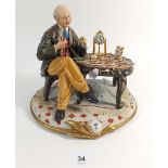 A Capodimonte group "The Watch Maker"