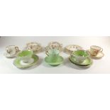 A Doulton Burslem cabinet cup and saucer and various other teaware (some a/f)