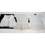 A group of three Edwardian christening gowns, various Edwardian and vintage baby dresses etc.
