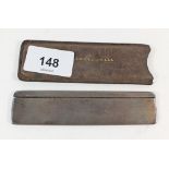 A small silver comb holder in original leather case, London import marks for 1925, 20.5cm long, 20