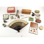 A selection of miscellaneous collectables to include small tins, ink bottles etc