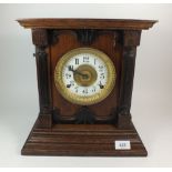 Am oak Fattorini and Sons mantel clock with alarm - recently restored