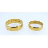 Two 22ct gold wedding rings, 12.8g