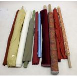 A quantity of part rolls of furnishing and curtain fabrics