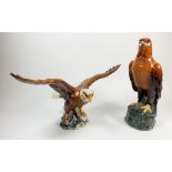 A Beswick model Bald Eagle and a Royal Doulton Golden Eagle flask