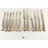 A silver dessert cutlery set with silver blades and handles, Sheffield 1926