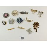A box of costume brooches