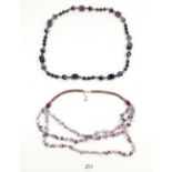 Two amethyst bead necklaces
