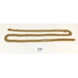 A Victorian gold plated long guard chain