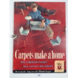 An advertising panel 'Carpets Make a Home' 49 x 36cm