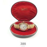 A 9 carat gold gentleman's vintage Waltham wristwatch with Dennison case