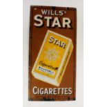 A vintage "Wills Star" cigarettes enamel sign, 92 x 46cm