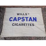 A vintage canvas advertising shop display for Wills Capstan cigarettes, 179 x 134cm