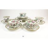 A small group of Coalport Indian Tree china including: four cups and six saucers, one coffee cup and