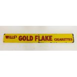 A long Wills Gold Flake cigarettes red and yellow enamel sign, 15 x 120cm