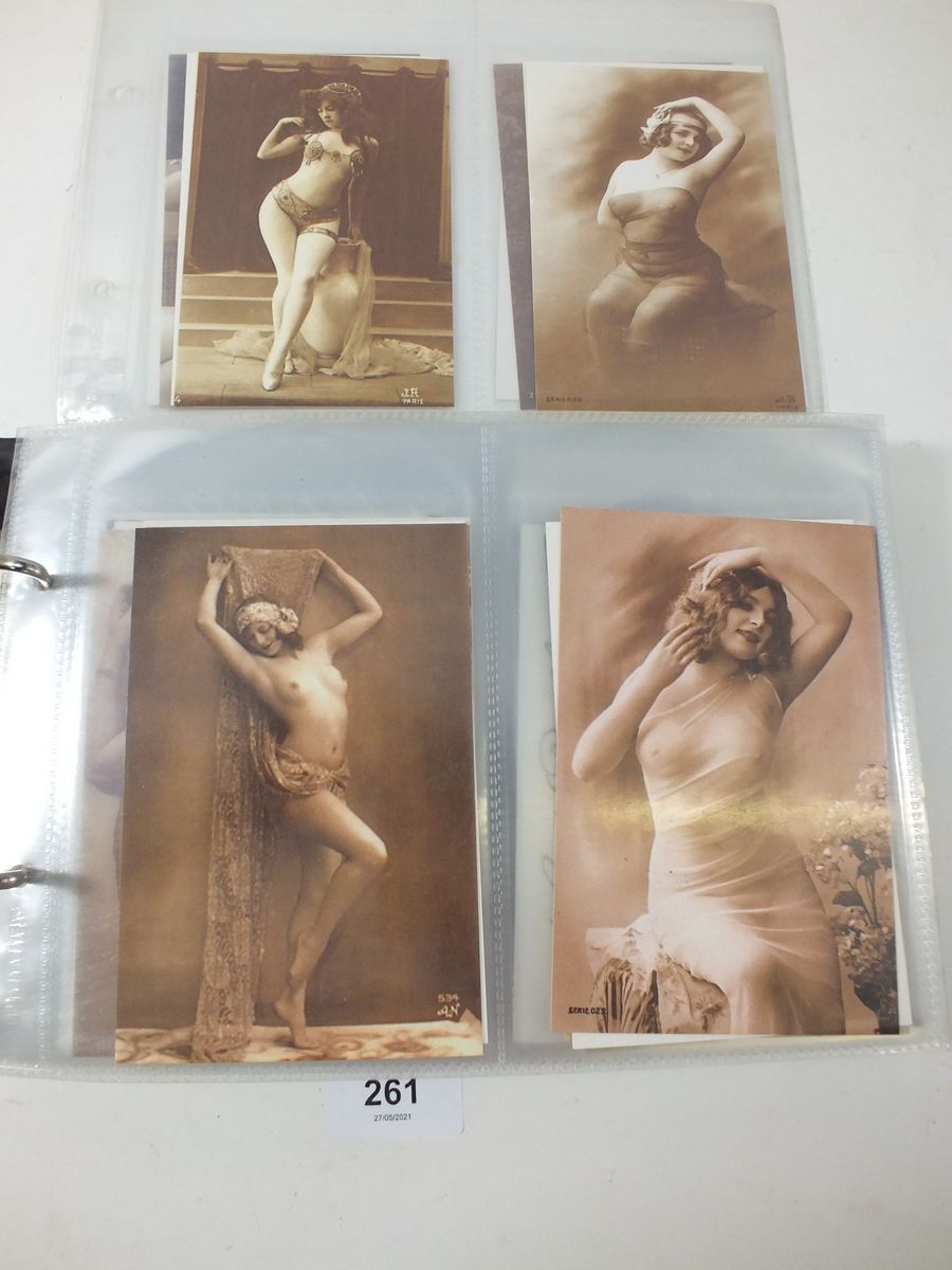 Postcards - album with French RP's of nudes/deshabille (35) together with range of glamorous/ - Image 2 of 4