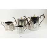 A late 19thC silver plated tea and coffee service