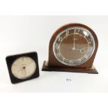 A Smiths Art Deco mantel clock and a Westclox vintage alarm clock