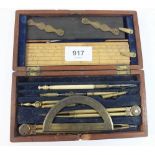 A vintage draughtsman's geometry set