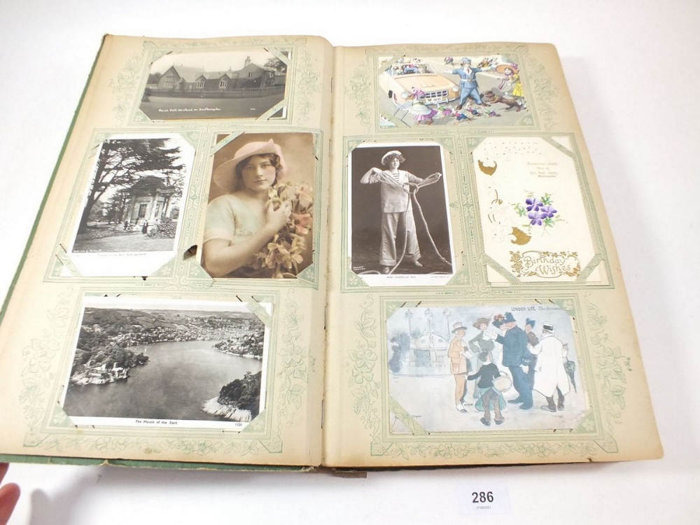 Postcards - album with topographical celebs/beauties, comic etc. artists include Jotter, Gilson etc. - Image 3 of 12