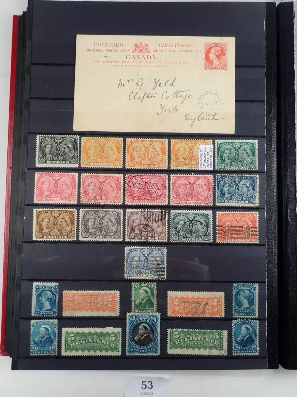 Canada & Provinces: Red 48 page Leuchtturm stock-book full of QV-QEII mint & used issues from 1859- - Image 2 of 17