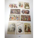 Postcards - Cats - group including Lois Wain (p.u 1905) (10)