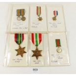 A selection of both WW1 and WW2 miniature medals together with a WW2 Pacific Star and the Italy