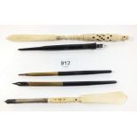 Various bone and ebony dip pens