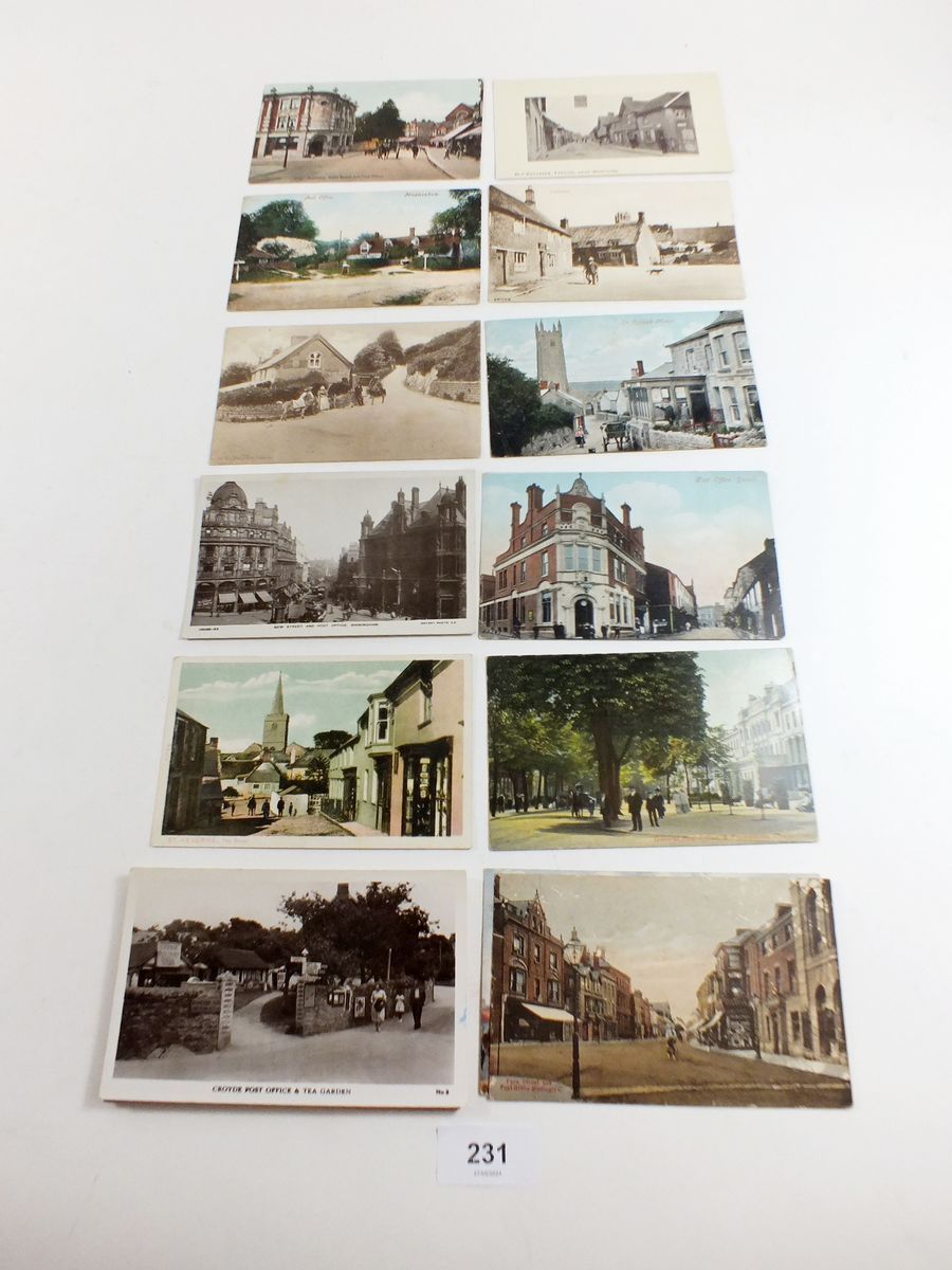 Postcards - Post Offices - range LK P.O's including Rushden, Tarring, Lowick, Lee, Medmenham etc. (