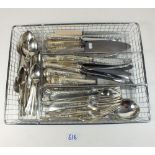 A group of silver plated items and cutlery