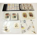 Cigarette cards - album of silk printed cigarette cards including Spinet, Phillips Ceramic Art,